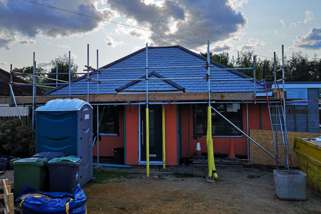 Scaffolding for new roof