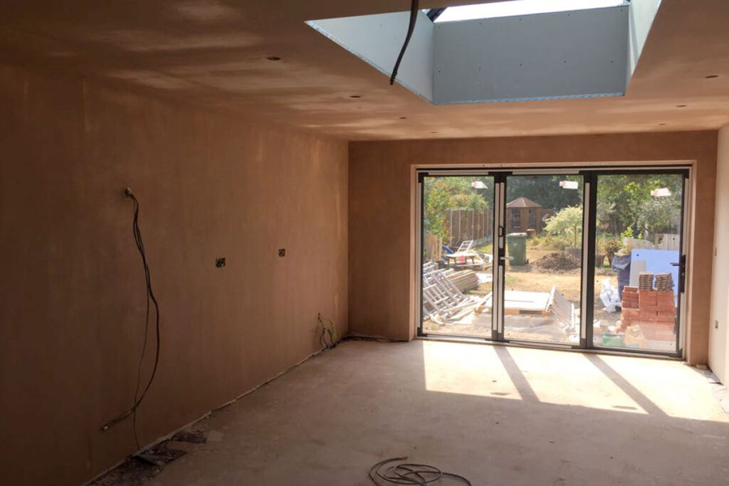 New kitchen plastered